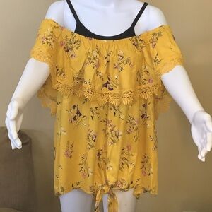 NEW OFF SHOULDER FLORAL BLOUSE SIZE 1X